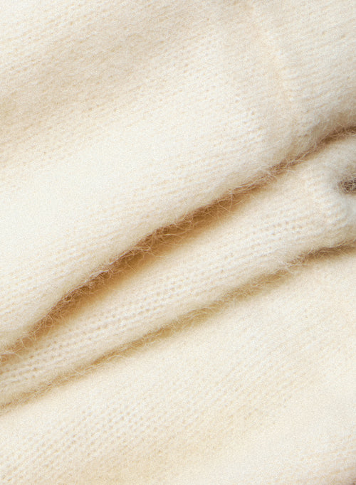 Langer Ecru-Kragen aus Waschbärfell - MAJESTIC FILATURES