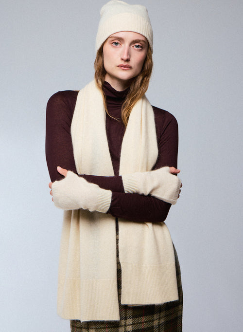 White Raccon wool / Polyamide scarf - MAJESTIC FILATURES