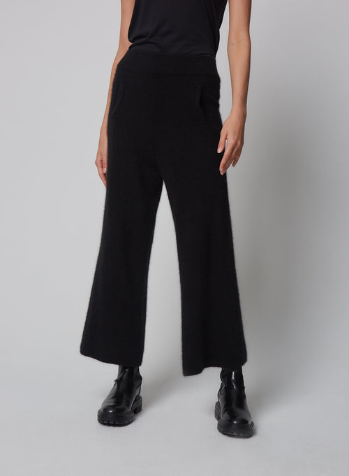 Pantalon Noir en Raccon wool / Polyamide - MAJESTIC FILATURES