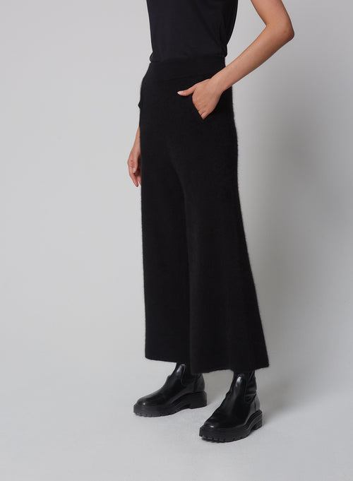 Pantalon Noir en Raccon wool / Polyamide - MAJESTIC FILATURES