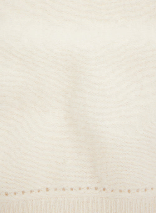 Milk V-neck Elbow Sweater in Raccoon - MAJESTIC FILATURES