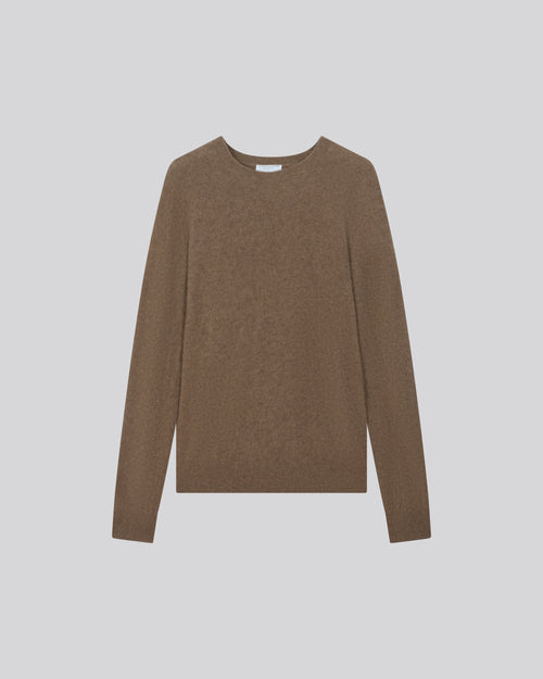 Pull Marron Col Rond Manches Longues en Raccon wool / Polyamide - MAJESTIC FILATURES
