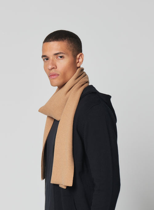 Echarpe Beige en Coton organique / Elasthanne / Cachemire - MAJESTIC FILATURES