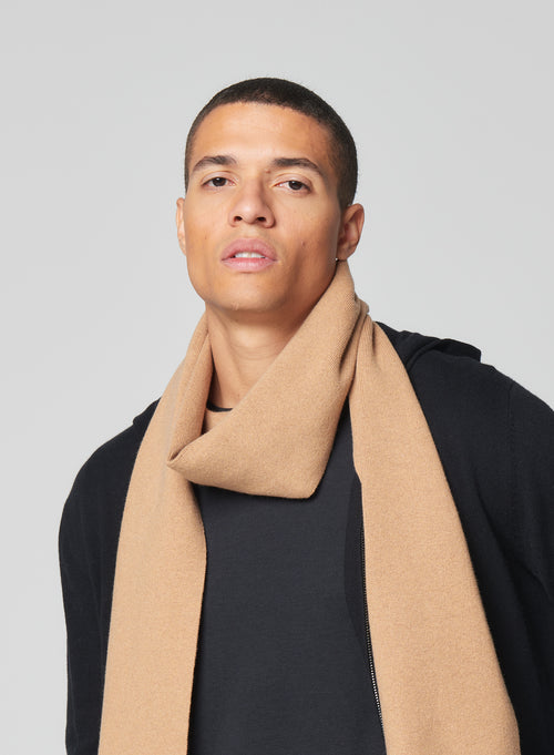 Echarpe Beige en Coton organique / Elasthanne / Cachemire - MAJESTIC FILATURES