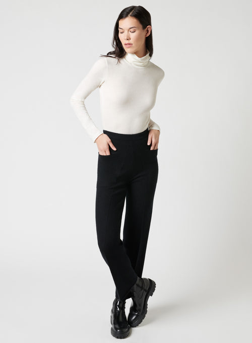 Pantalon Noir en Cachemire - MAJESTIC FILATURES