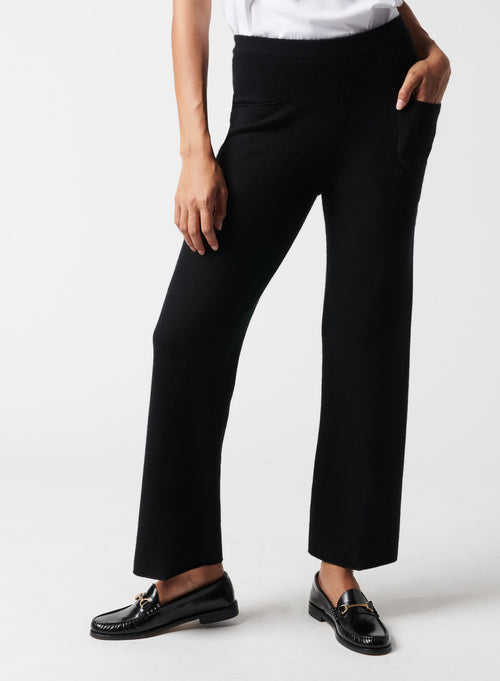 Pantalon Noir en Cachemire - MAJESTIC FILATURES