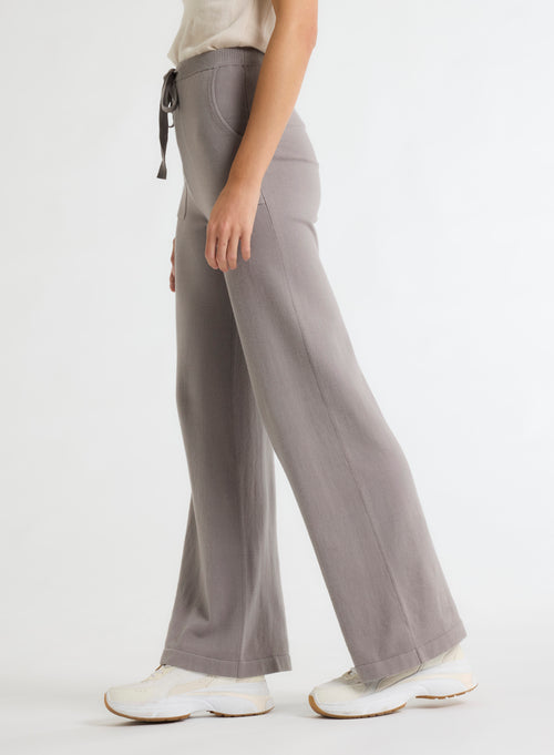 Graue Hose aus organischer Baumwolle / Elastan - MAJESTIC FILATURES