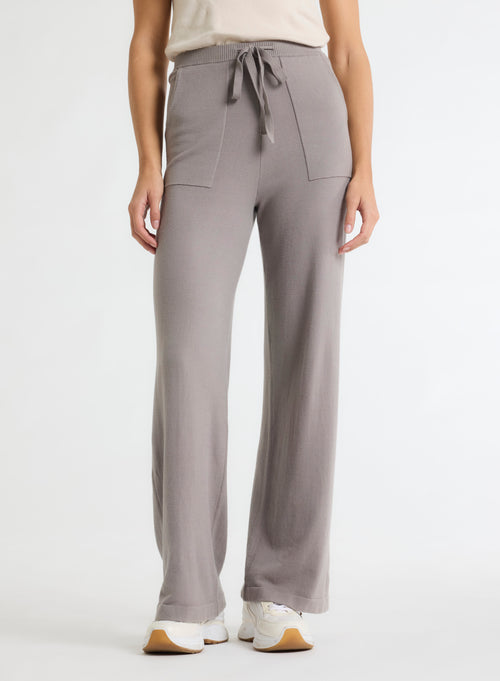 Graue Hose aus organischer Baumwolle / Elastan - MAJESTIC FILATURES