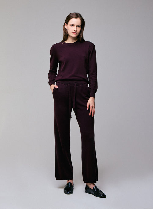 Lila Hose aus Bio-Baumwolle / Elasthan - MAJESTIC FILATURES