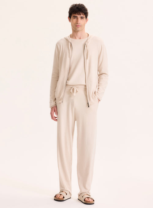 Pantalón beige de algodón orgánico / elastano - MAJESTIC FILATURES