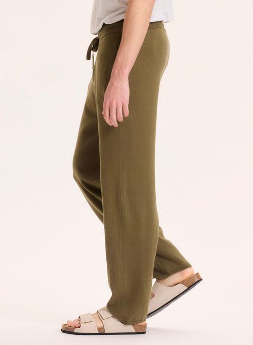 Pantalon Vert en Coton organique / Elasthanne - MAJESTIC FILATURES