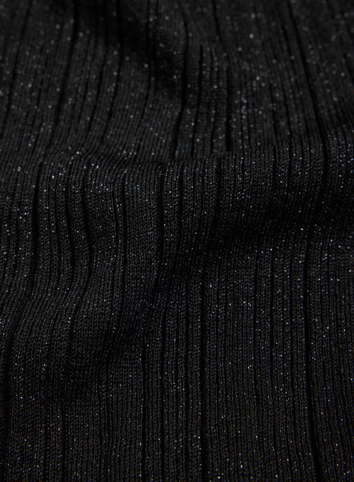 Weste Schwarz V-Ausschnitt Langarm - MAJESTIC FILATURES