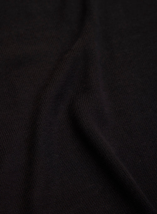 Schwarze Strickjacke mit V-Ausschnitt und langen Ärmeln aus Seide / Viskose - MAJESTIC FILATURES