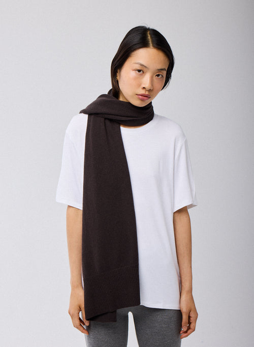 Brown Cashmere Scarf - MAJESTIC FILATURES