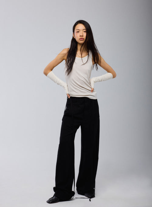White Cashmere Fingerless Gloves - MAJESTIC FILATURES
