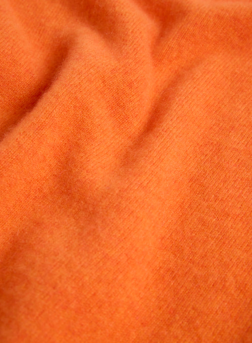 Orange Long Sleeve Round Neck Sweater - MAJESTIC FILATURES