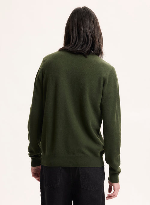 Green Long Sleeve Round Neck Sweater - MAJESTIC FILATURES