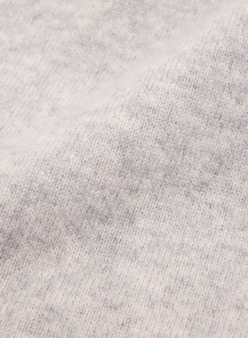 Grauer Pullover mit V-Ausschnitt und langen Ärmeln aus Kaschmir - MAJESTIC FILATURES
