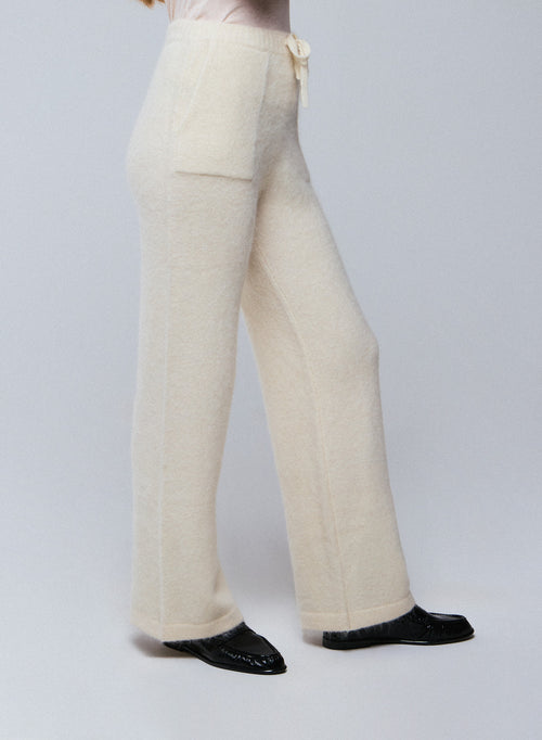 White Alpaca / Polyamide / Elastane Pants - MAJESTIC FILATURES