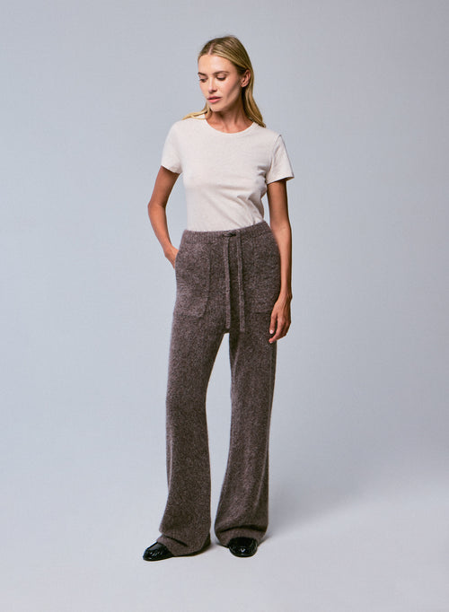 Beige Alpaka / Polyamid / Elasthan Hose - MAJESTIC FILATURES