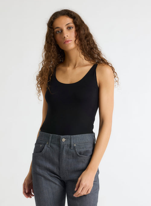 Abby Tanktop mit Stickerei aus Viskose / Elastan - MAJESTIC FILATURES