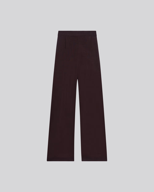 Aubergine Viscose / Elastane Pants - MAJESTIC FILATURES