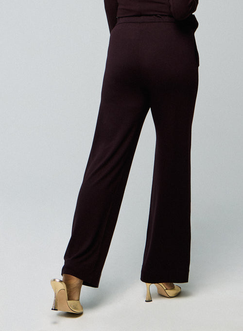 Aubergine Viscose / Elastane Pants - MAJESTIC FILATURES