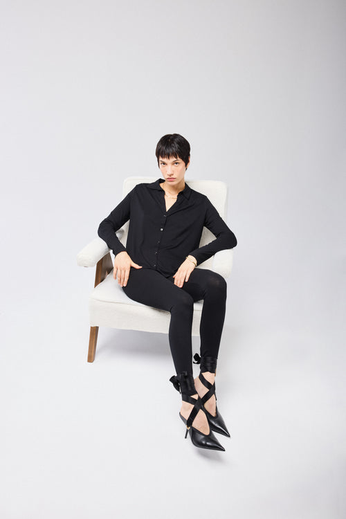 Leggings de viscosa y elastano negro - MAJESTIC FILATURES