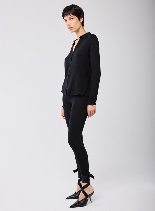 Leggings de viscosa y elastano negro - MAJESTIC FILATURES