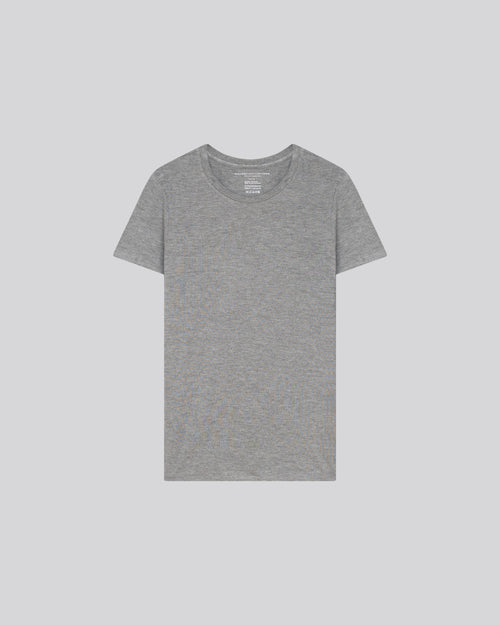 T-shirt Gris Col Rond Manches Courtes en Viscose / Elasthanne - MAJESTIC FILATURES
