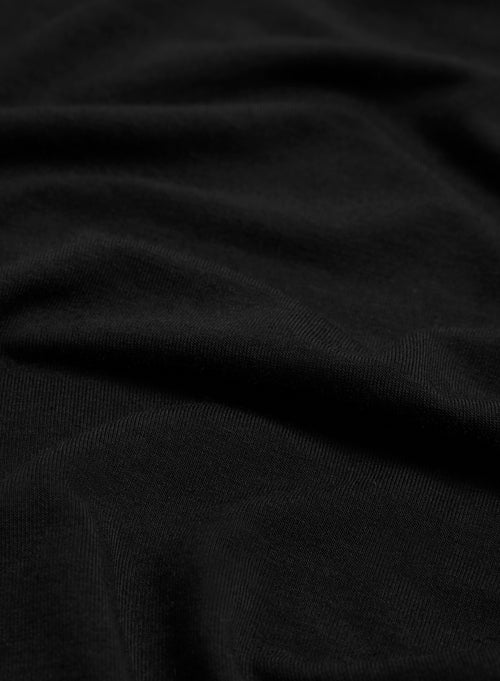 Black Round Neck Long Sleeves T-shirt in Viscose / Elastane - MAJESTIC FILATURES