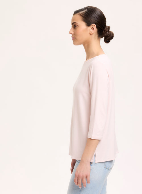 Petal Boatneck T-Shirt in Viscose and Elastane - MAJESTIC FILATURES