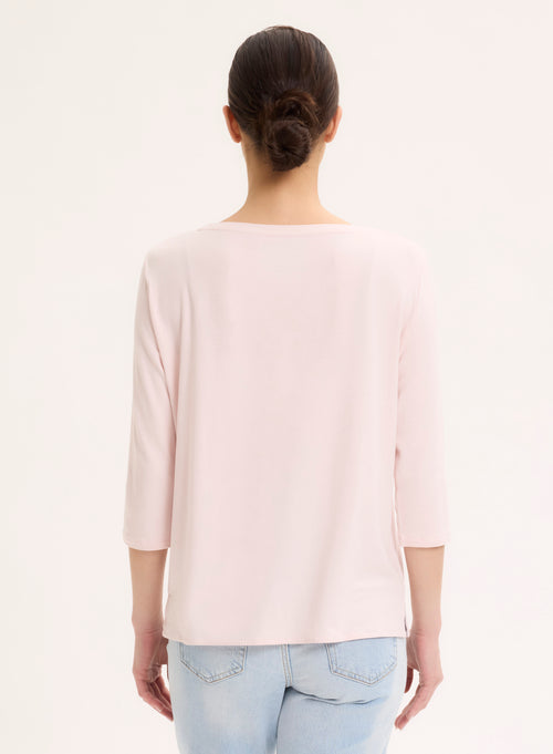 Petal Boatneck T-Shirt in Viscose and Elastane - MAJESTIC FILATURES