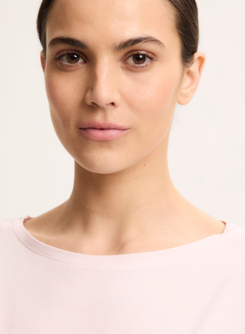 Petal Boatneck T-Shirt in Viscose and Elastane - MAJESTIC FILATURES