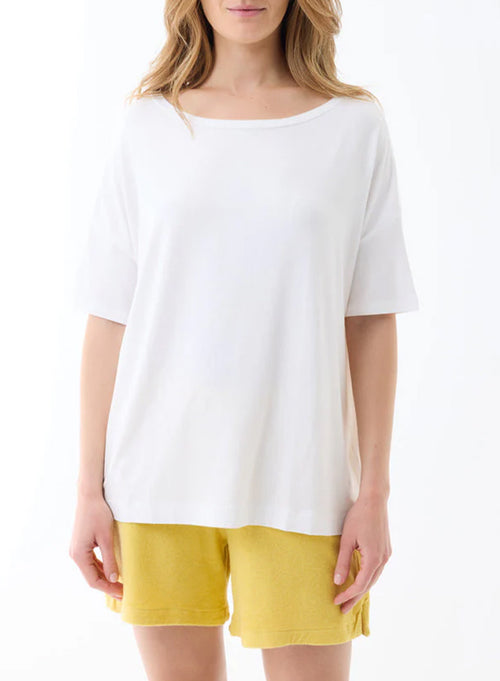 T-shirt Milk Manches Coudes Col Bateau en Viscose / Élasthanne - MAJESTIC FILATURES