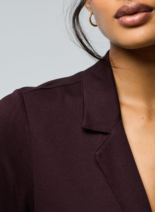Veste Aubergine Veste Manches Longues en Viscose / Elasthanne - MAJESTIC FILATURES