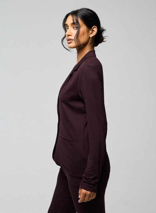 Veste Aubergine Veste Manches Longues en Viscose / Elasthanne - MAJESTIC FILATURES