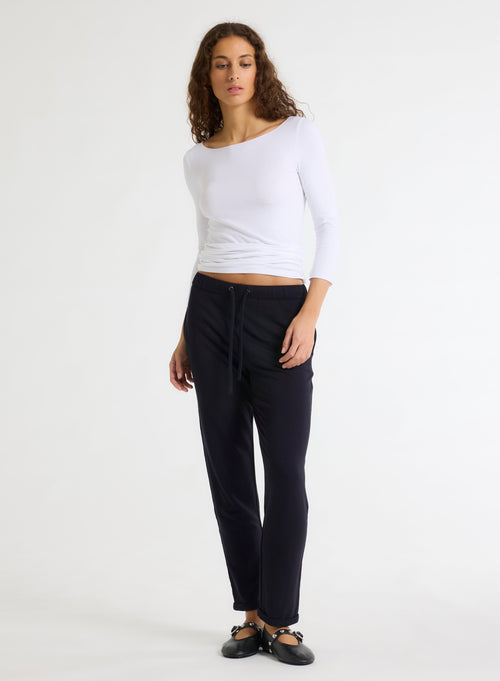 Daphné Revers-Hose aus Viskose / Elastan - MAJESTIC FILATURES
