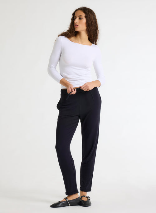 Daphné Revers-Hose aus Viskose / Elastan - MAJESTIC FILATURES