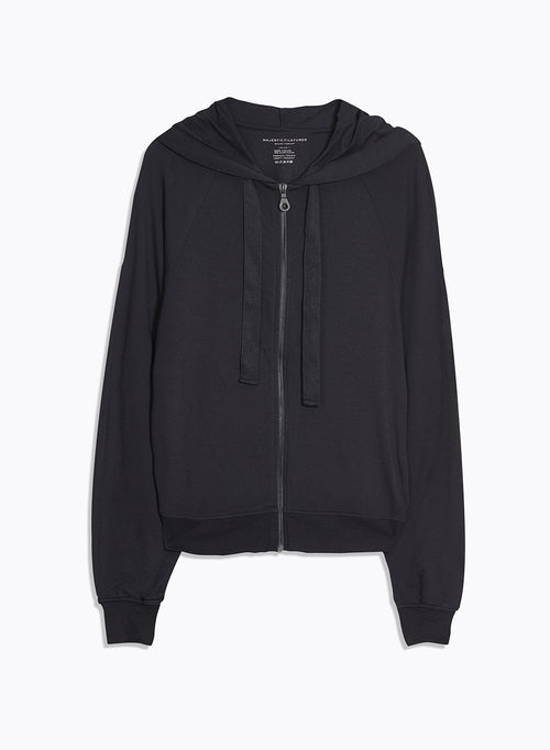 Sweat Marine Col Capuche Manches Raglan longues en Viscose / Élasthanne - MAJESTIC FILATURES