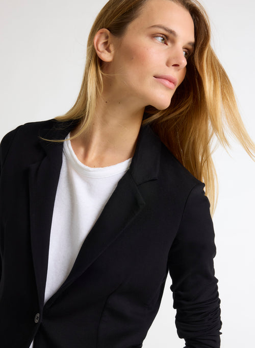 Diane 1-button jacket in Viscose / Elastane - MAJESTIC FILATURES