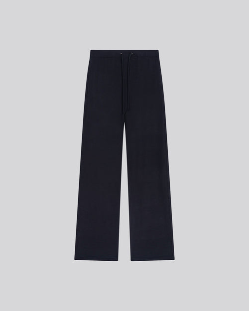 Navy Trousers with Viscose and Elastane Pockets - MAJESTIC FILATURES