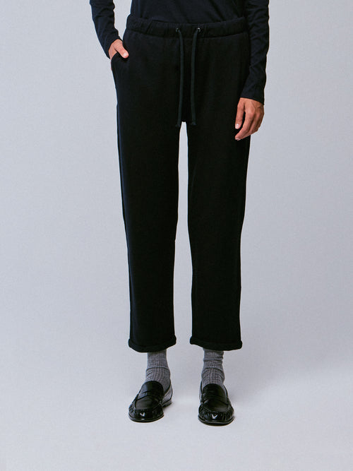 Pantalón azul marino con bolsillos de viscosa y elastano - MAJESTIC FILATURES