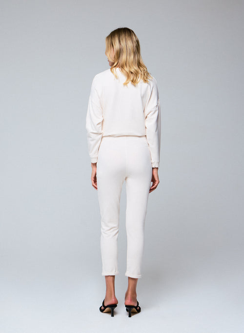 White Viscose/Elastane Pants - MAJESTIC FILATURES
