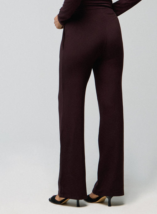 Pantalon Aubergine en Viscose / Elasthanne - MAJESTIC FILATURES