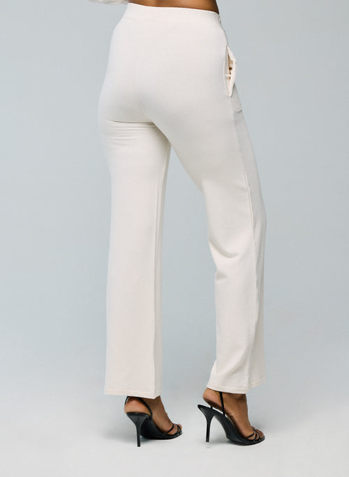 White Viscose/Elastane Pants - MAJESTIC FILATURES