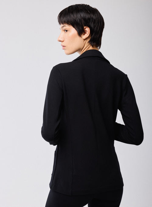 Veste Noir Manches Longues en Viscose / Elasthanne - MAJESTIC FILATURES