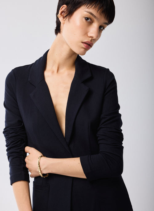 Veste Marine Manches Longues en Viscose / Elasthanne - MAJESTIC FILATURES