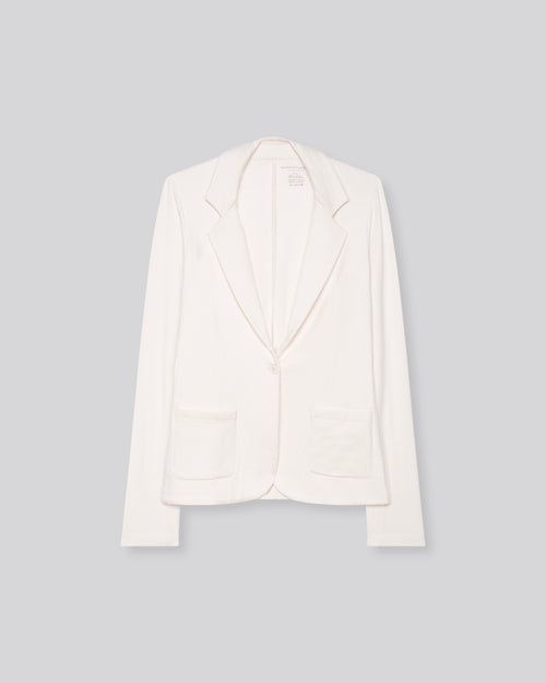 White long-sleeved viscose / elastane jacket - MAJESTIC FILATURES