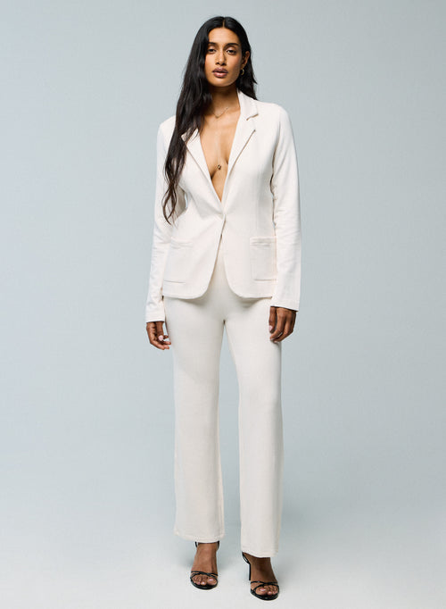 White long-sleeved viscose / elastane jacket - MAJESTIC FILATURES
